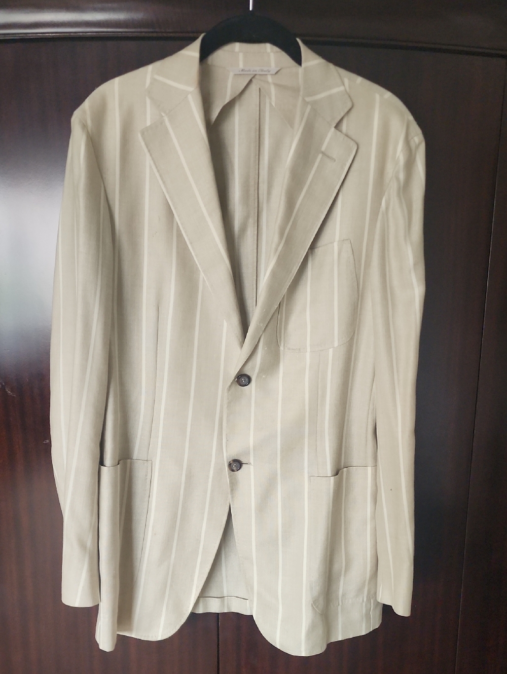 Canali Cream Pinstripe Sport Coat